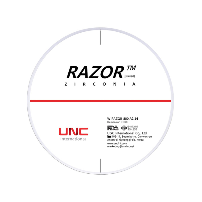 Razor 800 - циркониевый диск однослойный, монохромный, диаметр 98 мм, толщина 25 мм | UNC (Ю. Корея)
