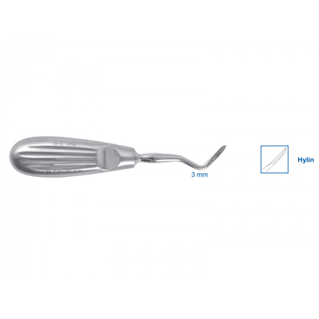 Элеватор Hylin, изогнутый на себя, 3 мм | HLW Dental Instruments (Германия)