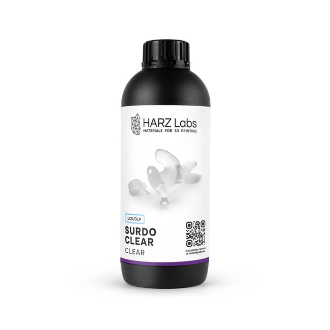 HARZ Labs Surdo Clear - фотополимерная смола, прозрачная, 1 кг | HARZ Labs (Россия)