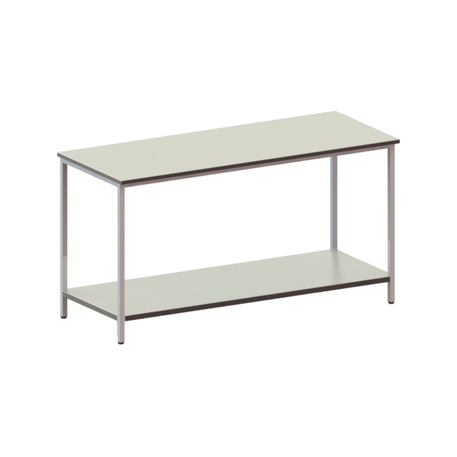 Cтол на металлическом каркасе, столешница и полка из нержавеющей стали | Виталия (Россия)