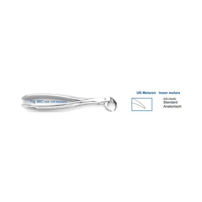 Щипцы для удаления зубов нижние, моляры (11-86C) | HLW Dental Instruments (Германия)