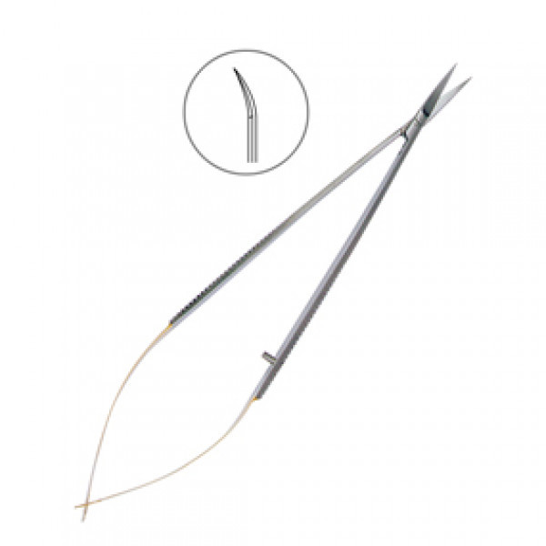 Ножницы хирургические изогнутые Castroviejo TC, 140 см., HLW Dental Instruments (Германия)