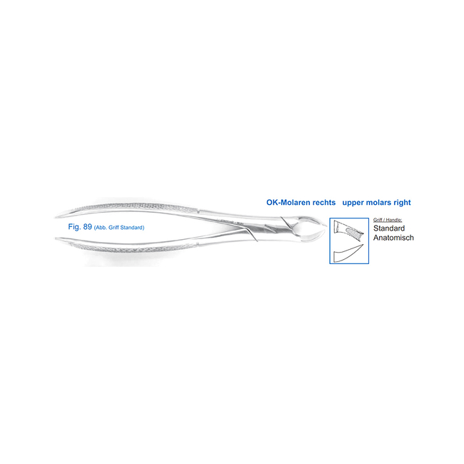 Щипцы для удаления зубов верхние, моляры правые (11-89) | HLW Dental Instruments (Германия)