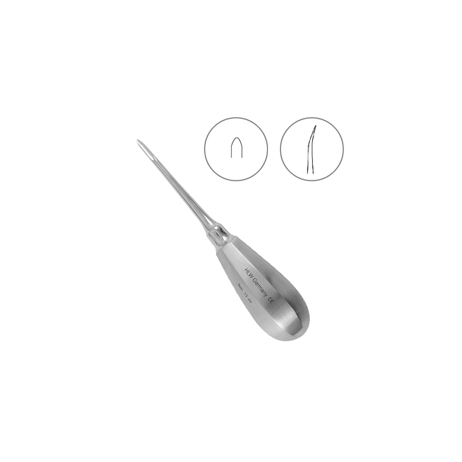 Элеватор Bein, изогнутый, 3 мм (13-4BC) | HLW Dental Instruments (Германия)