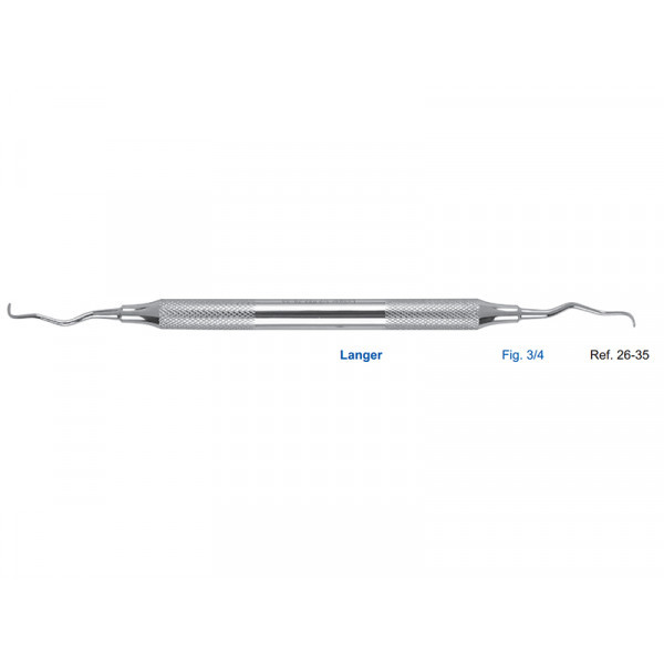 Кюрета Langer, форма 3/4, ручка диаметр 8 мм, HLW Dental Instruments (Германия)