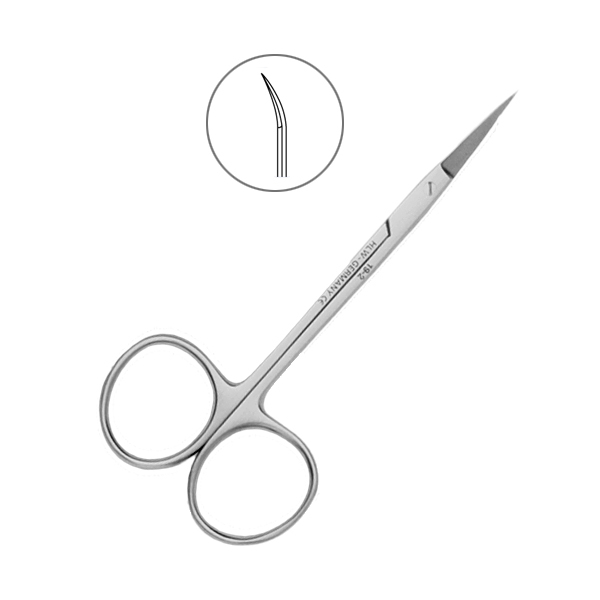 Ножницы медицинские изогнутые Iris, 115 мм., HLW Dental Instruments (Германия)