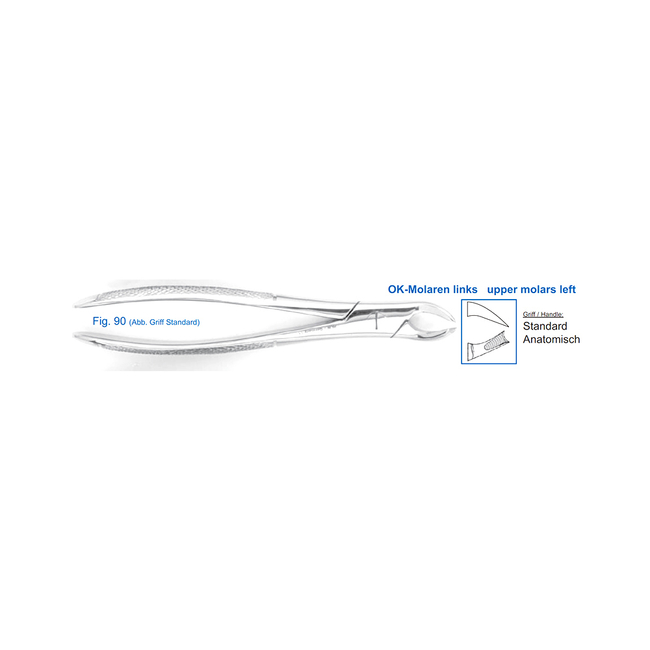 Щипцы для удаления зубов верхние, моляры левые (11-90) | HLW Dental Instruments (Германия)