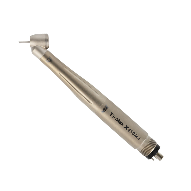 Ti-Max X450M4 - турбинный наконечник без оптики, с трехточечным спреем и керамическими подшипниками (для 4-канального соединения MidWest) | NSK Nakanishi (Япония)