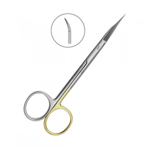 Ножницы хирургические изогнутые Goldmann-Fox SC,125 мм., HLW Dental Instruments (Германия)