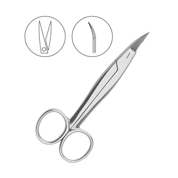 Ножницы коронковые Legrin, изогнутые, 10,5 см (вытянутая форма), Medisporex(Пакистан)